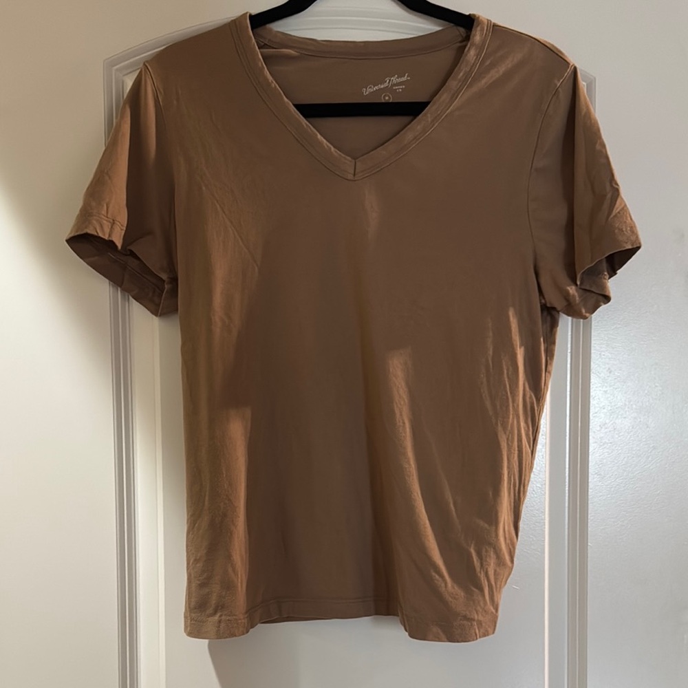 Universal Thread Fitted Brown Tan Short Sleeve T-Shirt